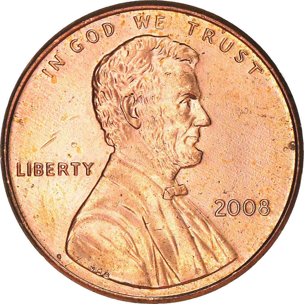 Coin, United States, Lincoln Cent, Cent, 2008, U.S. Mint, AU(55-58), Copper