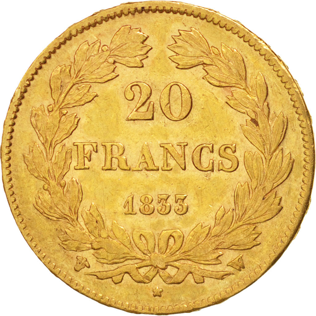 Monnaie, France, Louis-Philippe, 20 Francs, 1833, Lille, TTB+, Or, KM:750.5