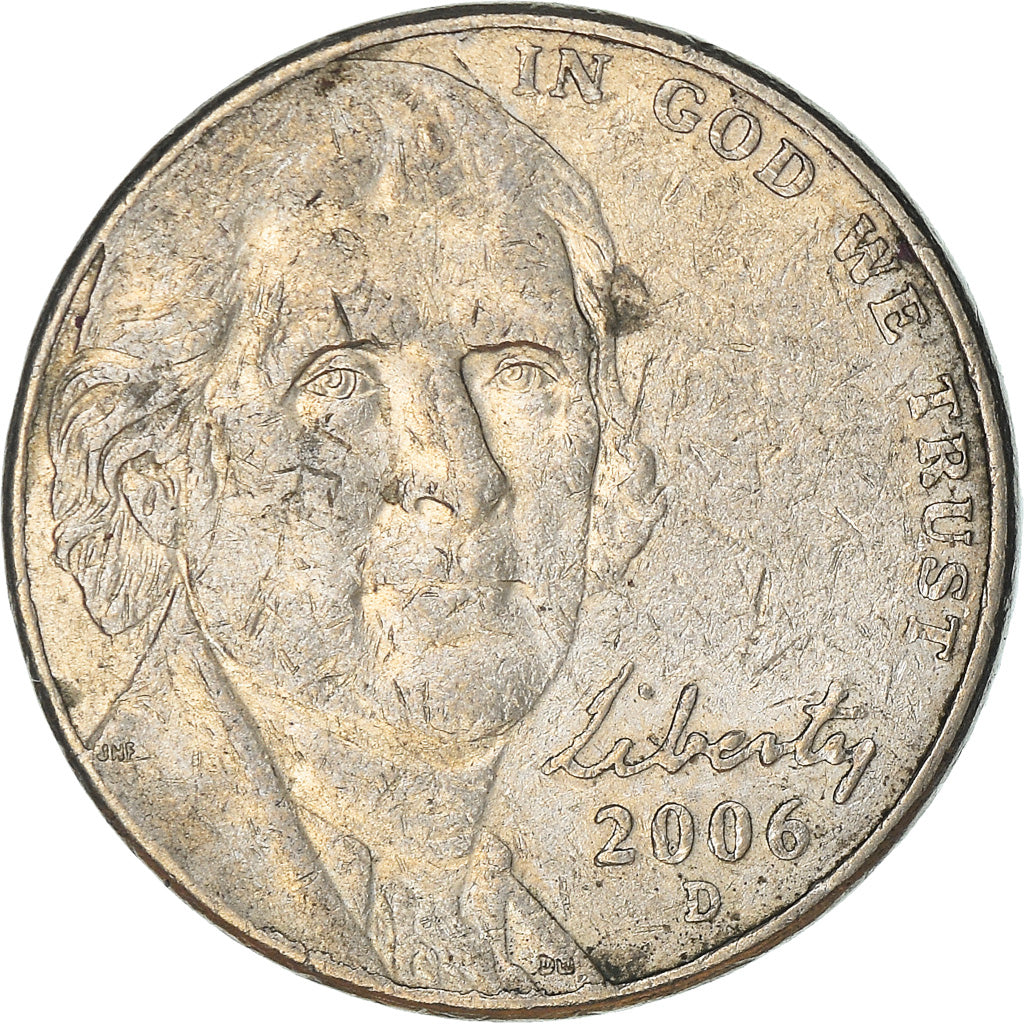 Coin, United States, Jefferson large facing portrait - Enhanced Monticello