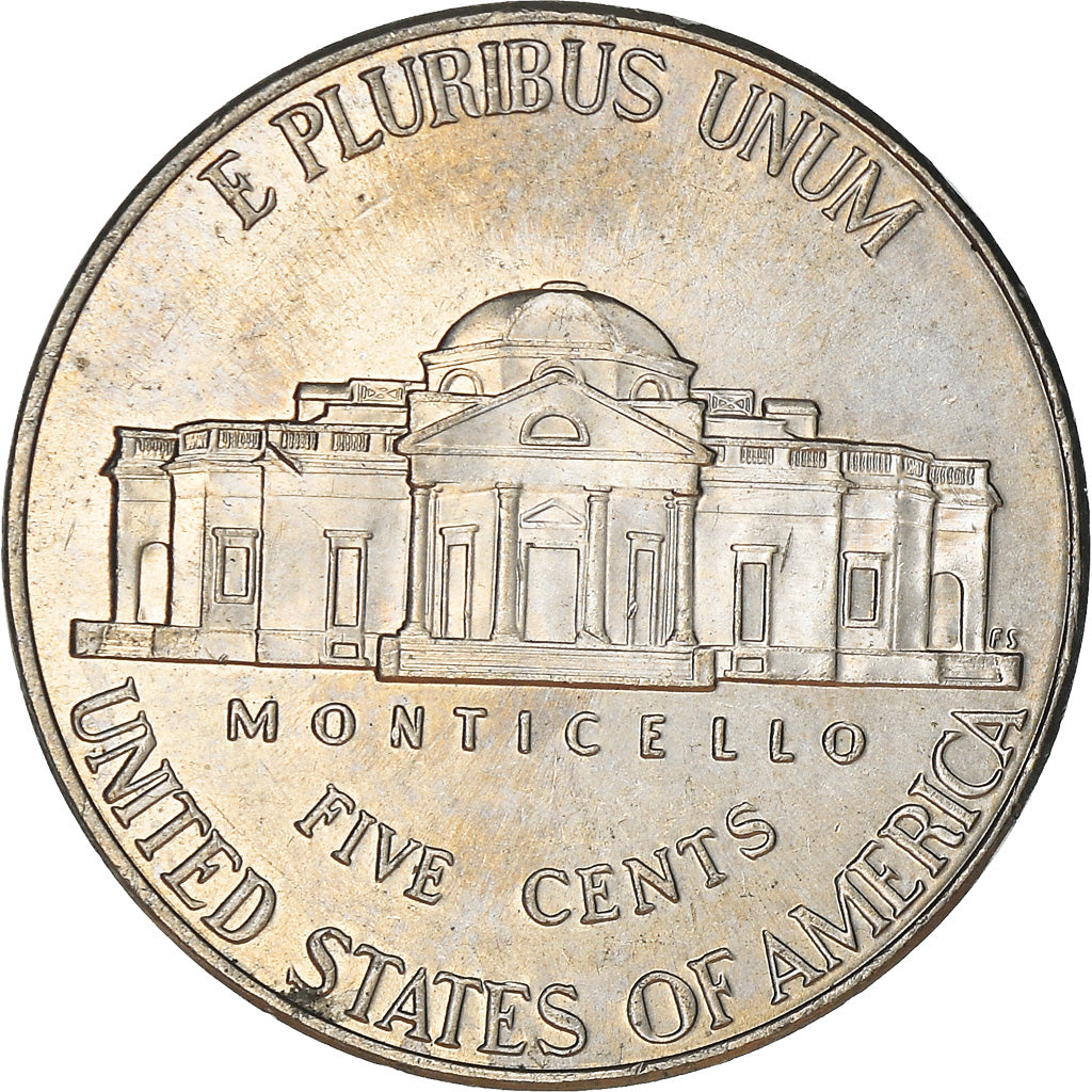 Coin, United States, Jefferson large facing portrait - Enhanced Monticello