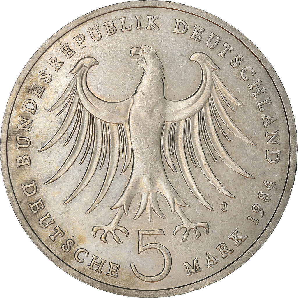 Coin, GERMANY - FEDERAL REPUBLIC, 5 Mark, 1984, Hamburg, Germany, EF(40-45)