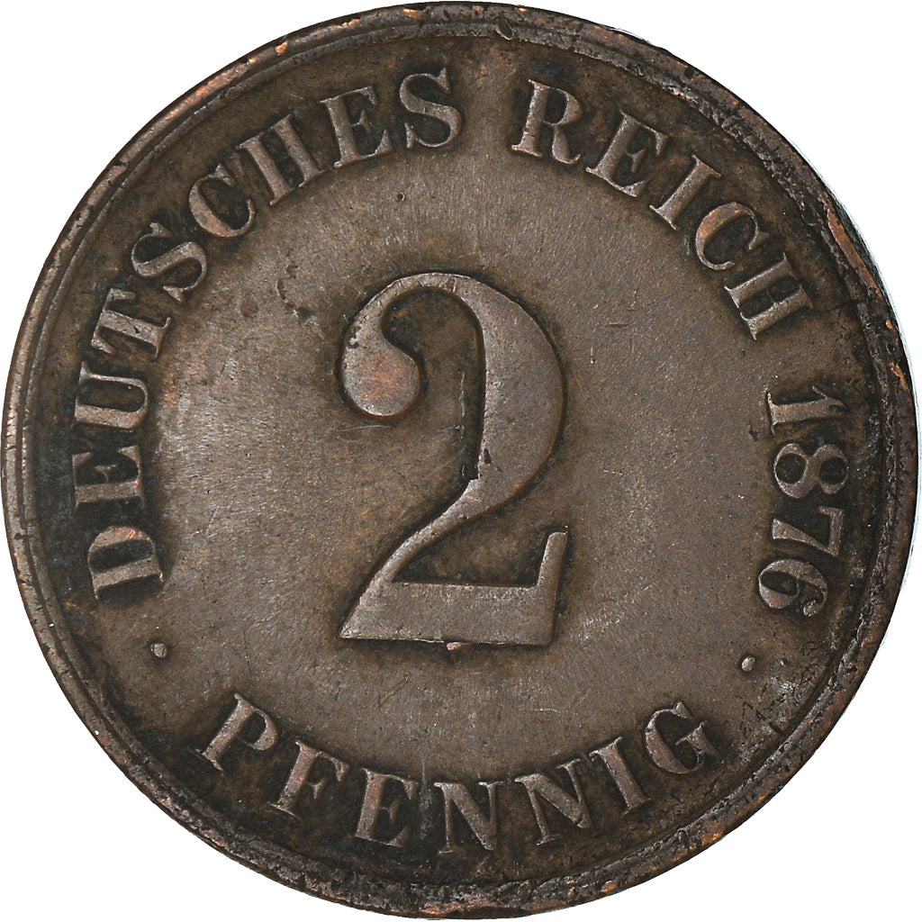 Coin, GERMANY - EMPIRE, Wilhelm I, 2 Pfennig, 1876, Frankfurt am Main