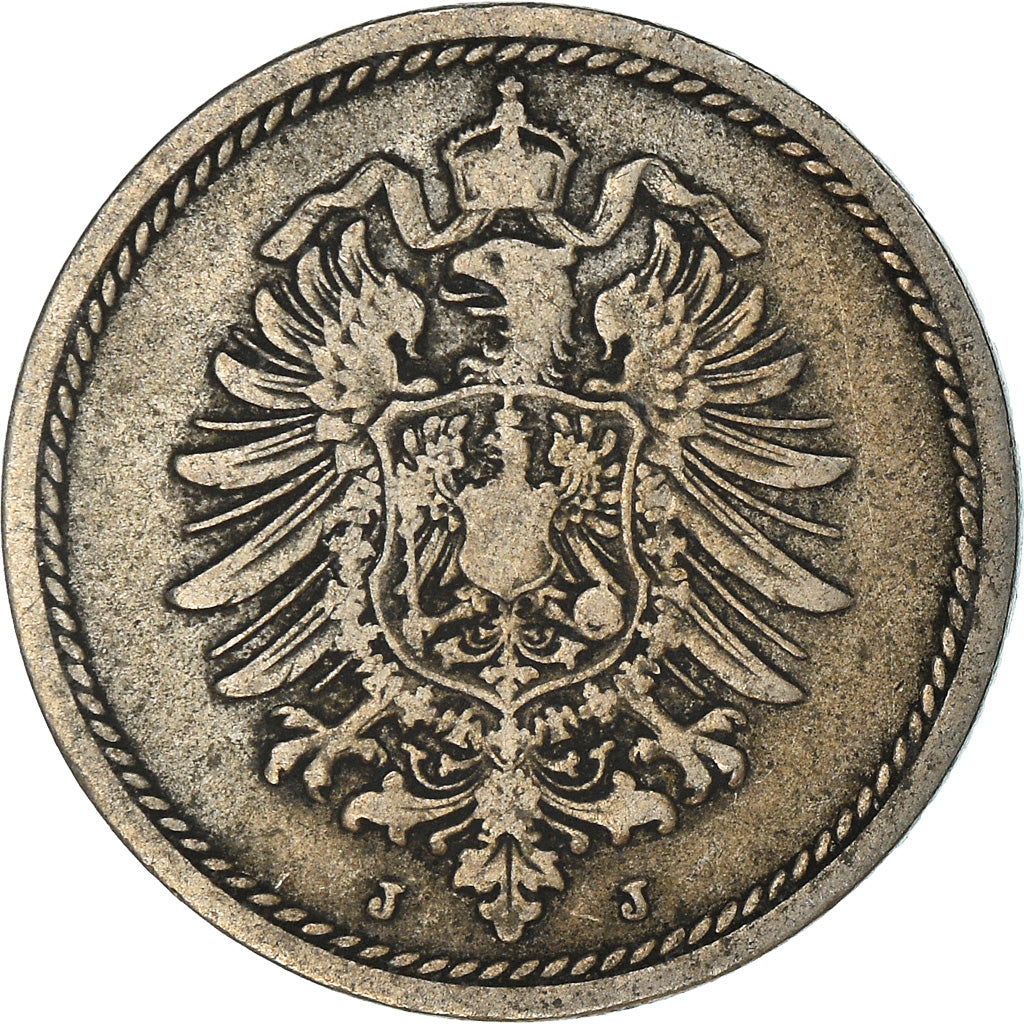 Coin, GERMANY - EMPIRE, Wilhelm I, 5 Pfennig, 1876, Hambourg, VF(30-35)