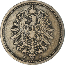 Coin, GERMANY - EMPIRE, Wilhelm I, 5 Pfennig, 1876, Hambourg, VF(30-35)