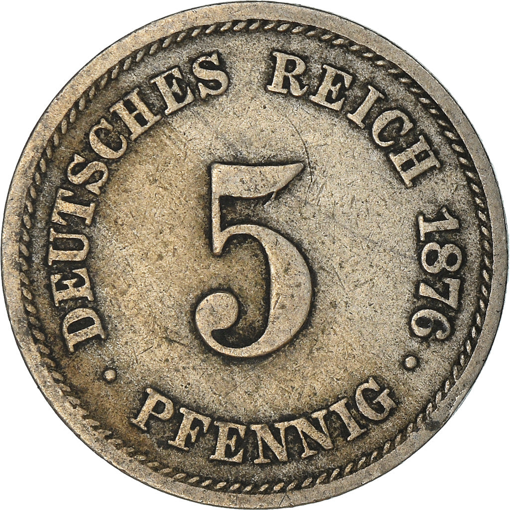Coin, GERMANY - EMPIRE, Wilhelm I, 5 Pfennig, 1876, Hambourg, VF(30-35)