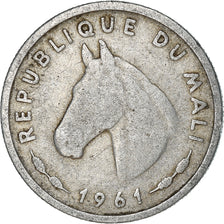 Moneda, Malí, 10 Francs, 1961, Paris, BC+, Aluminio, KM:3