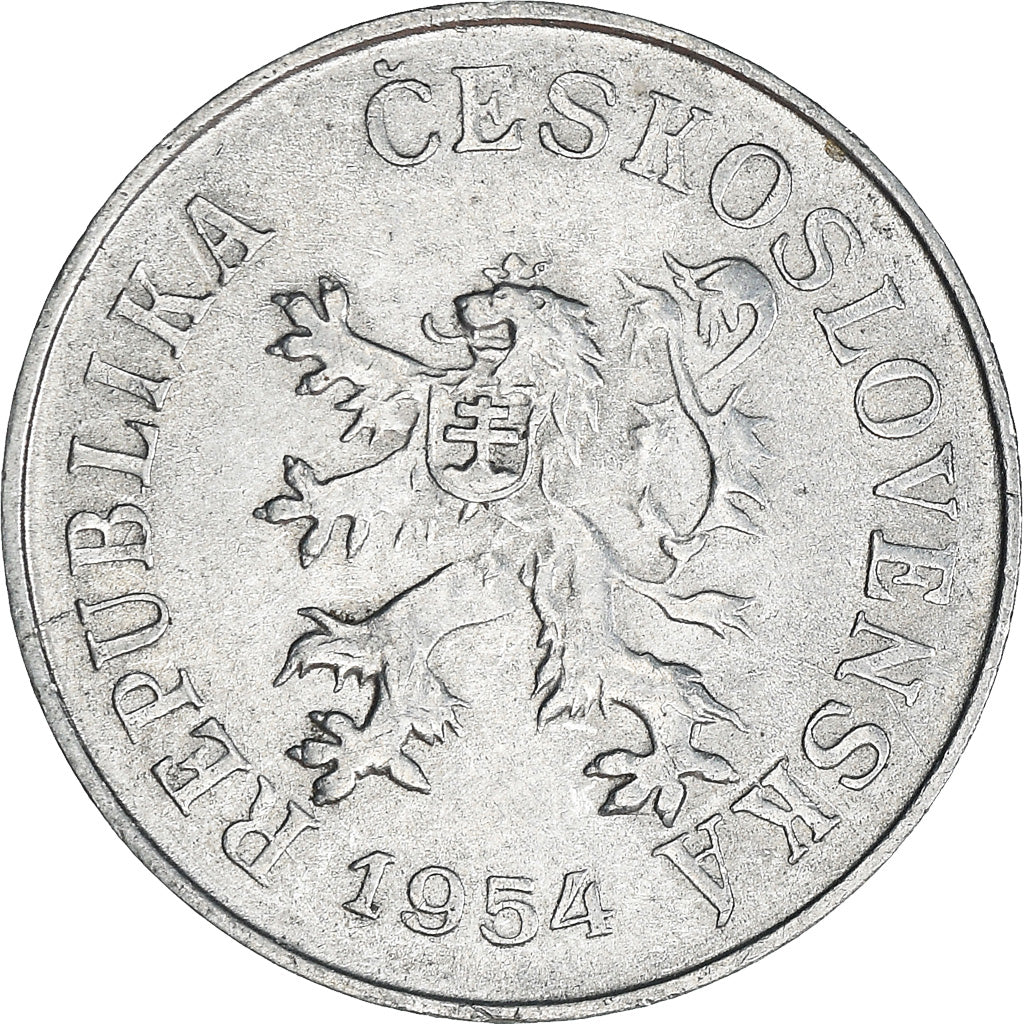 Coin, Czechoslovakia, 5 Haleru, 1954, EF(40-45), Aluminum, KM:37