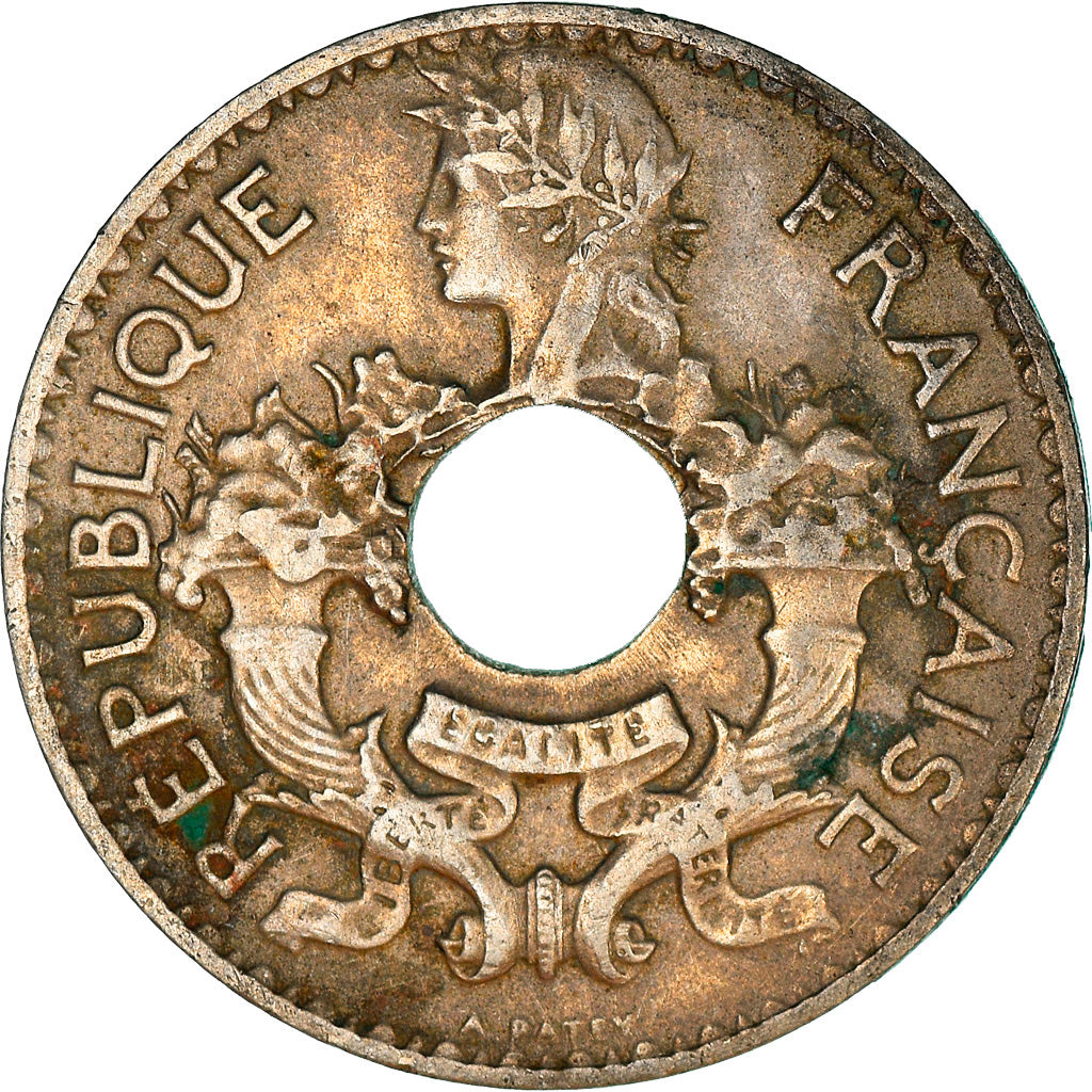 Coin, FRENCH INDO-CHINA, 5 Cents, 1938, Paris, EF(40-45), Nickel-brass, KM:18.1a