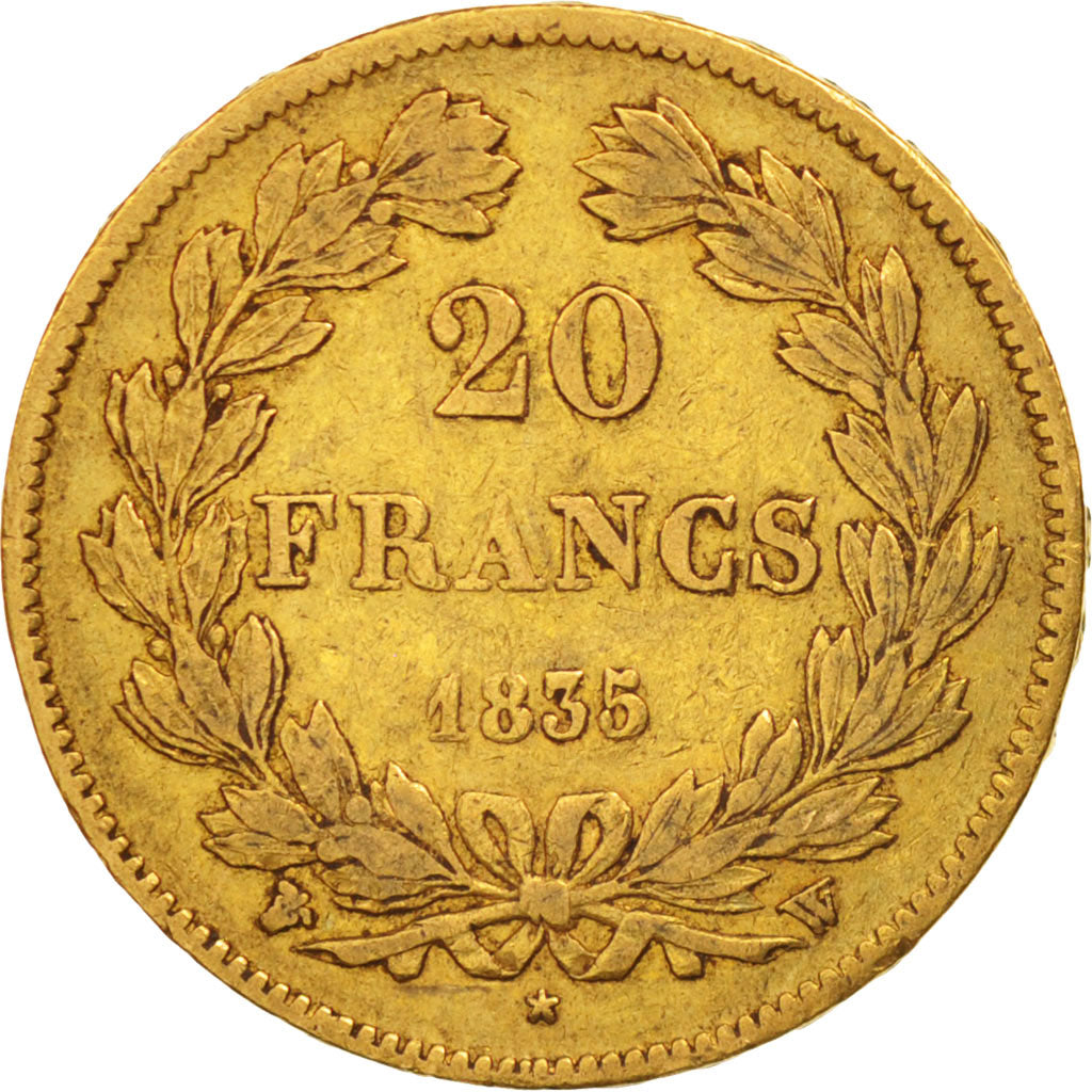 France, Louis-Philippe, 20 Francs, 1835, Lille, EF(40-45), Gold, KM:750.5