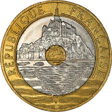 Coin, France, Mont Saint Michel, 20 Francs, 1993, Paris, EF(40-45)