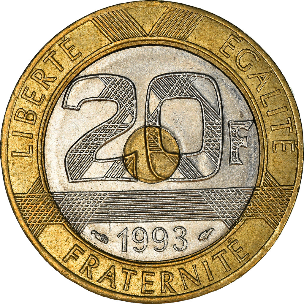 Coin, France, Mont Saint Michel, 20 Francs, 1993, Paris, EF(40-45)