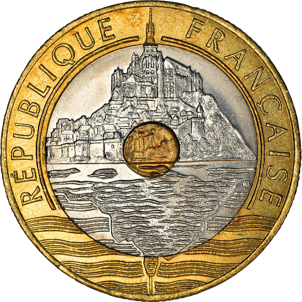 Coin, France, Mont Saint Michel, 20 Francs, 1995, Paris, EF(40-45)