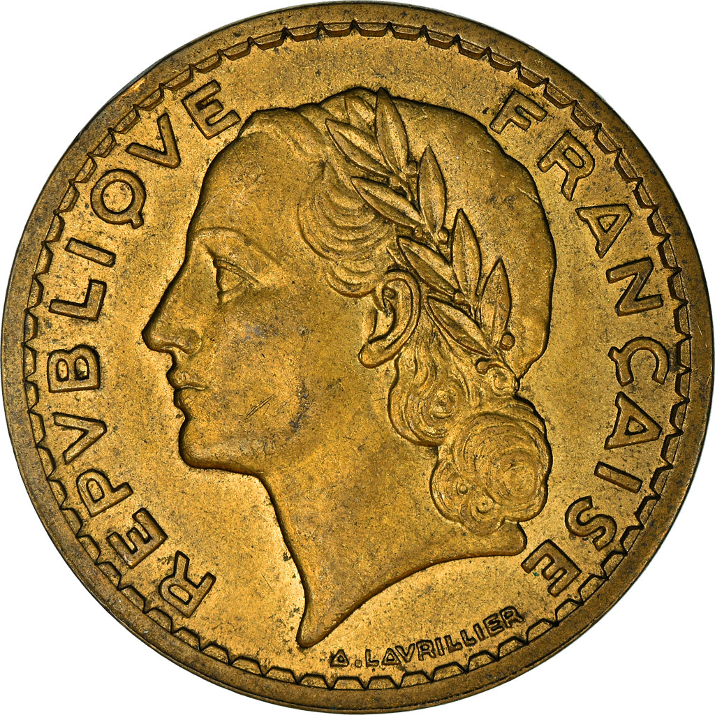Coin, France, Lavrillier, 5 Francs, 1946, Paris, EF(40-45), Aluminum-Bronze