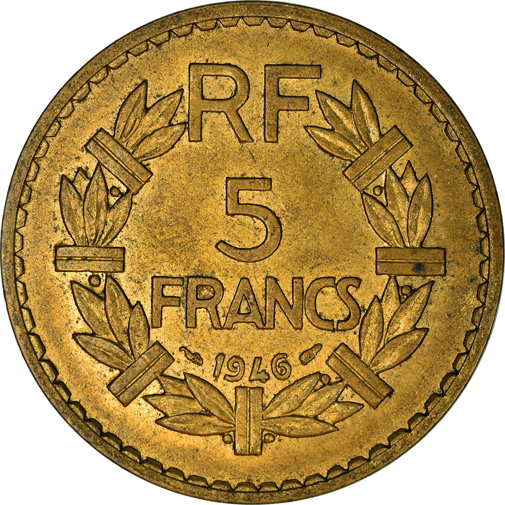 Coin, France, Lavrillier, 5 Francs, 1946, Paris, EF(40-45), Aluminum-Bronze
