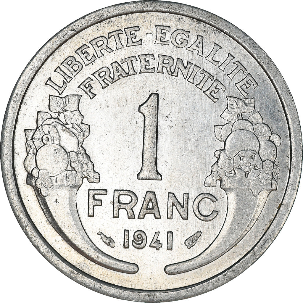 Coin, France, Morlon, Franc, 1941, Paris, EF(40-45), Aluminum, KM:885a.1