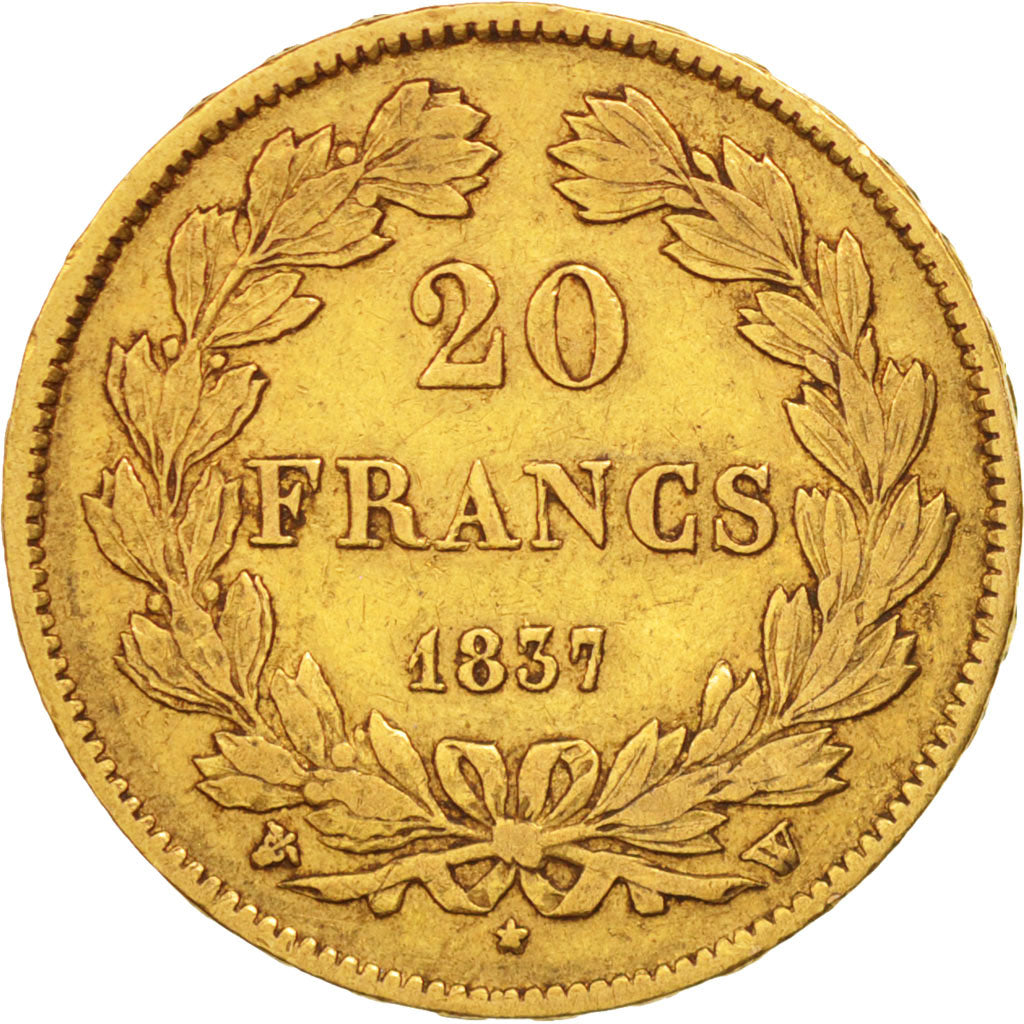 France, Louis-Philippe, 20 Francs, 1837, Lille, EF(40-45), Gold, KM:750.5