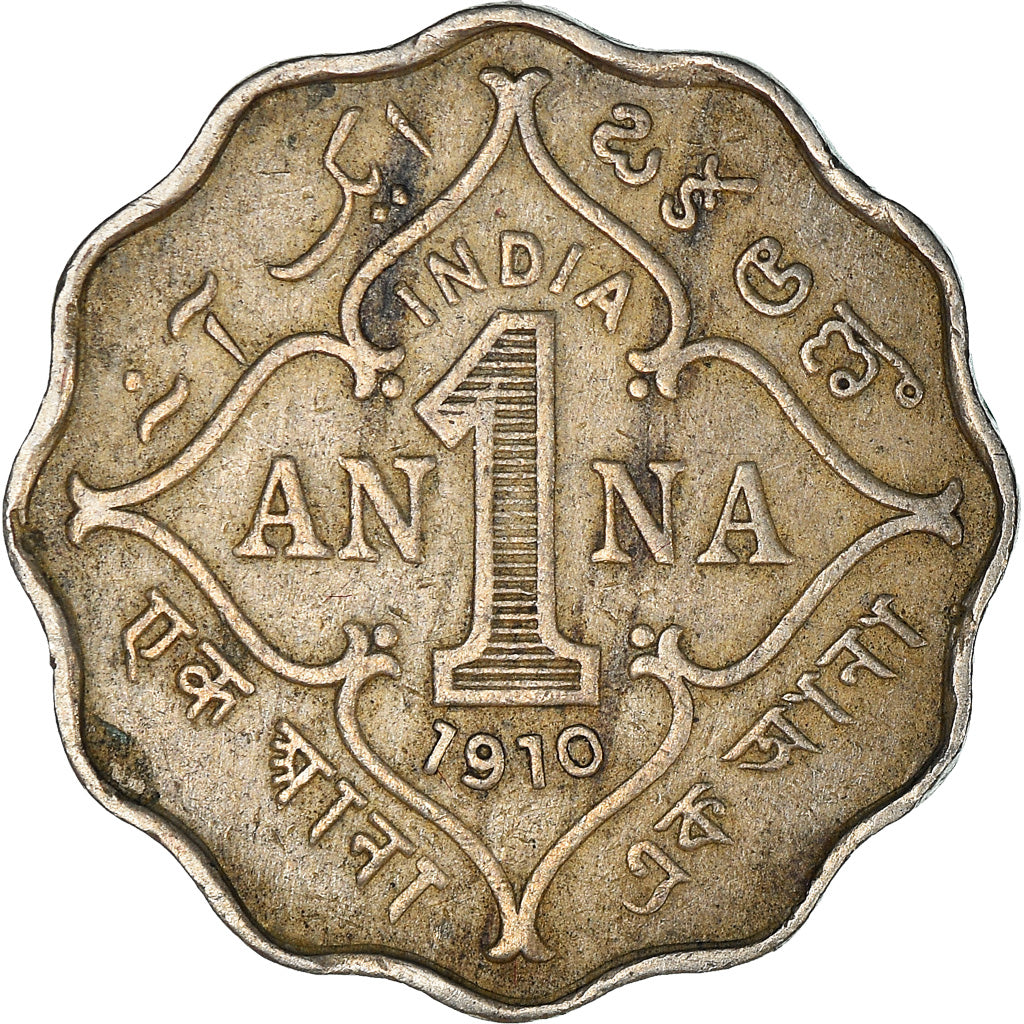 Monnaie, INDIA-BRITISH, Edward VII, Anna, 1910, TTB, Copper-nickel, KM:504