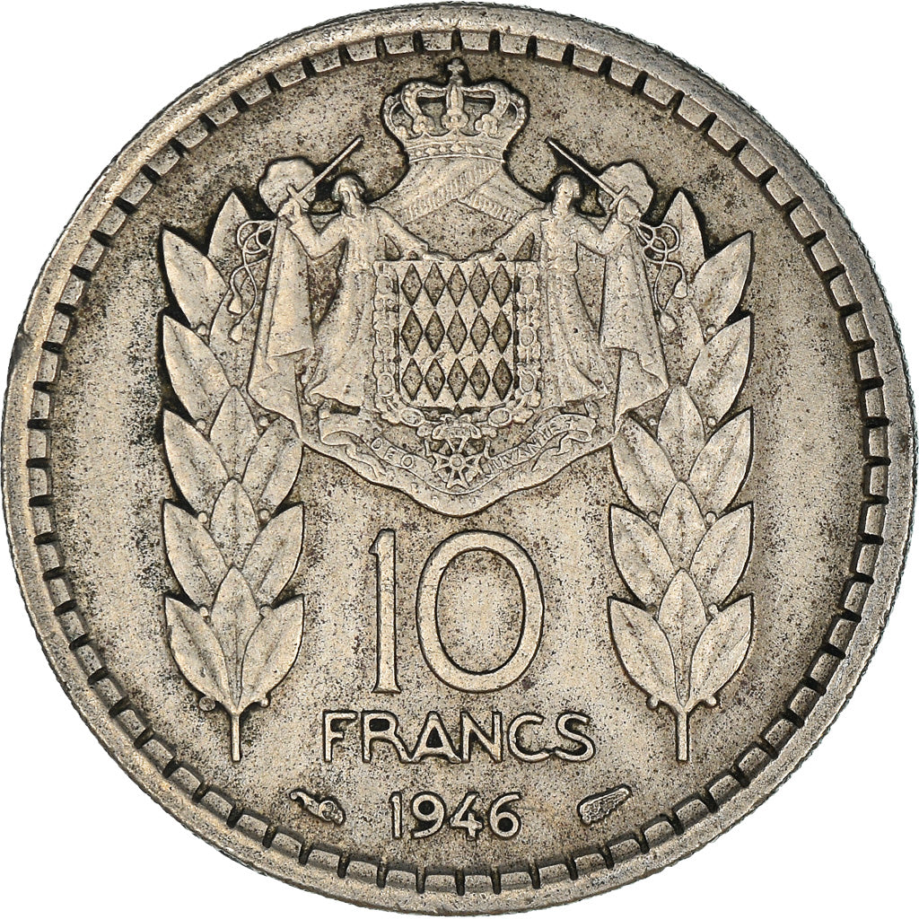 Moneda, Mónaco, Louis II, 10 Francs, 1946, Paris, MBC, Cobre - níquel, KM:123