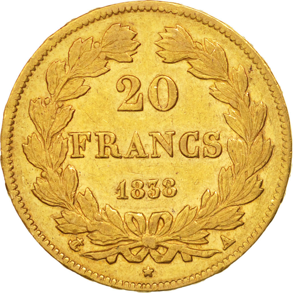 Monnaie, France, Louis-Philippe, 20 Francs, 1838, Paris, TTB, Or, KM:750.1