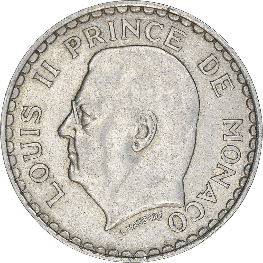 Coin, Monaco, Louis II, 5 Francs, 1945, Paris, VF(30-35), Aluminum, KM:122