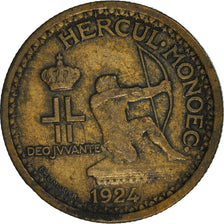 Moneta, Monaco, Louis II, 50 Centimes, 1924, Poissy, EF(40-45), Aluminium-Brąz