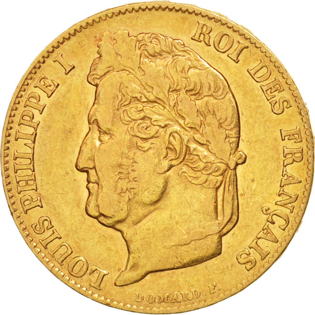 France, Louis-Philippe, 20 Francs, 1839, Paris, AU(50-53), Gold, KM:750.1