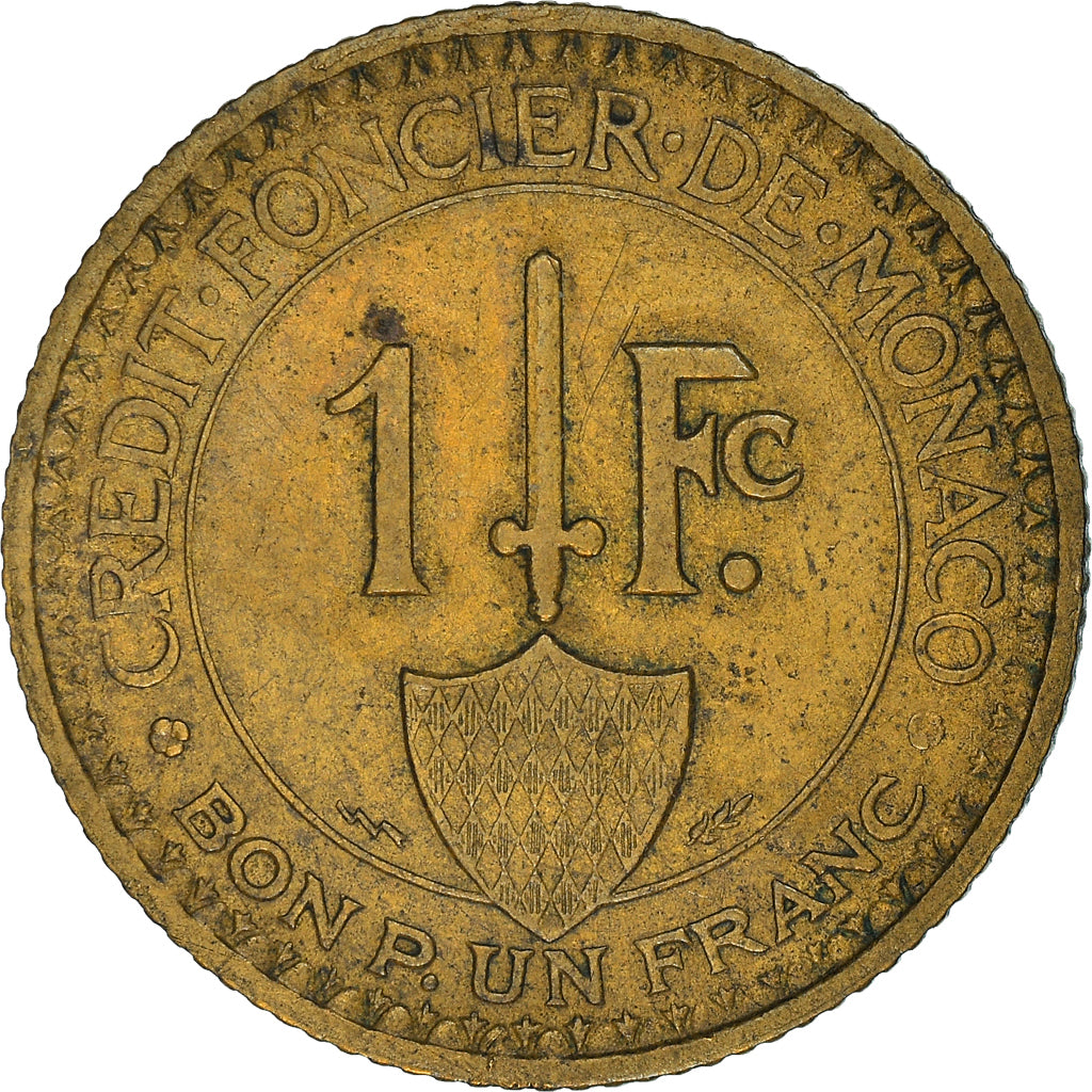 Coin, Monaco, Louis II, Franc, 1926, Poissy, VF(30-35), Aluminum-Bronze, KM:114