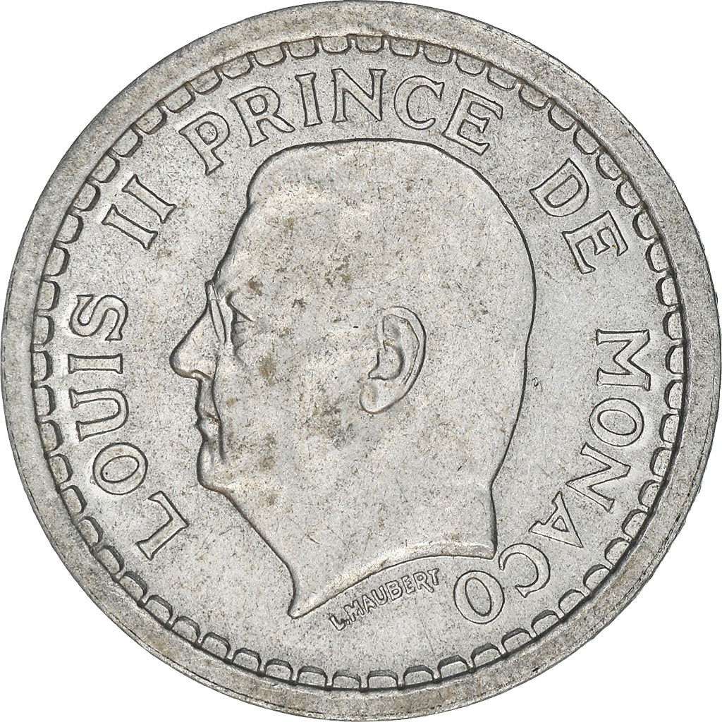 Moeda, Mónaco, Louis II, Franc, 1943, Paris, EF(40-45), Alumínio, KM:120