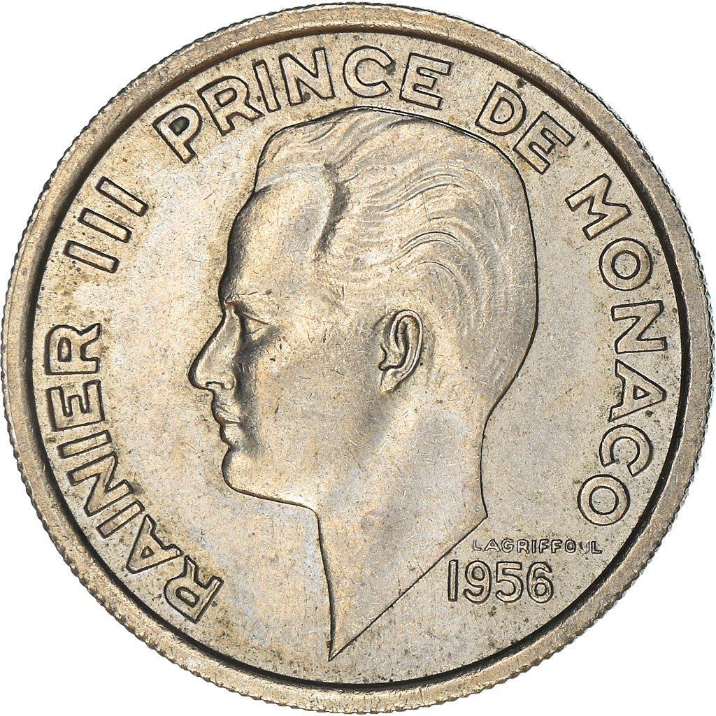 Coin, Monaco, Rainier III, 100 Francs, Cent, 1956, EF(40-45), Copper-nickel