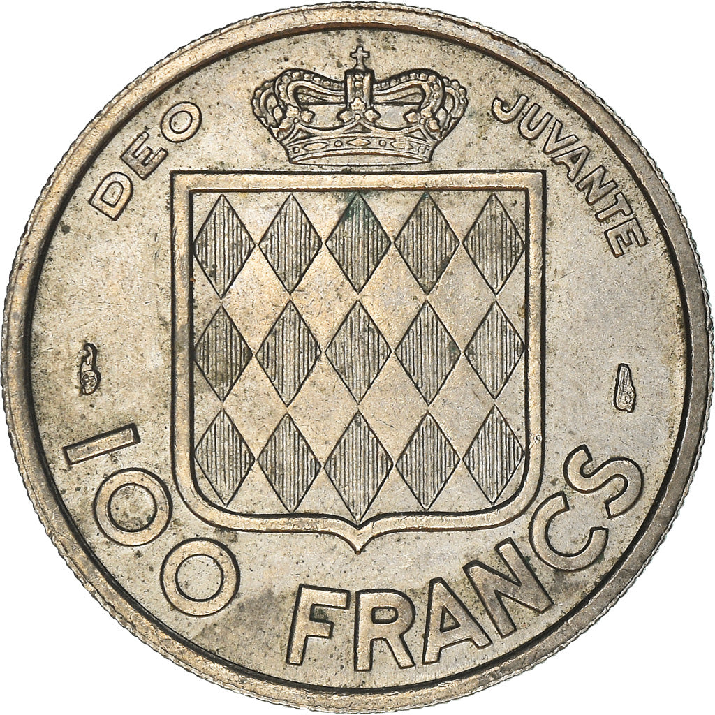 Coin, Monaco, Rainier III, 100 Francs, Cent, 1956, EF(40-45), Copper-nickel