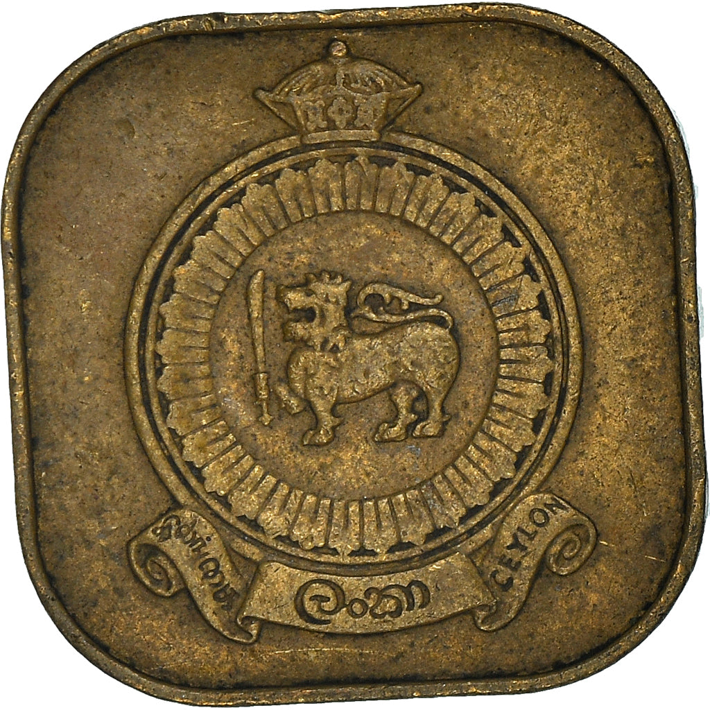 Coin, Ceylon, Elizabeth II, 5 Cents, 1963, EF(40-45), Nickel-brass, KM:129
