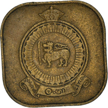 Coin, Ceylon, Elizabeth II, 5 Cents, 1963, EF(40-45), Nickel-brass, KM:129