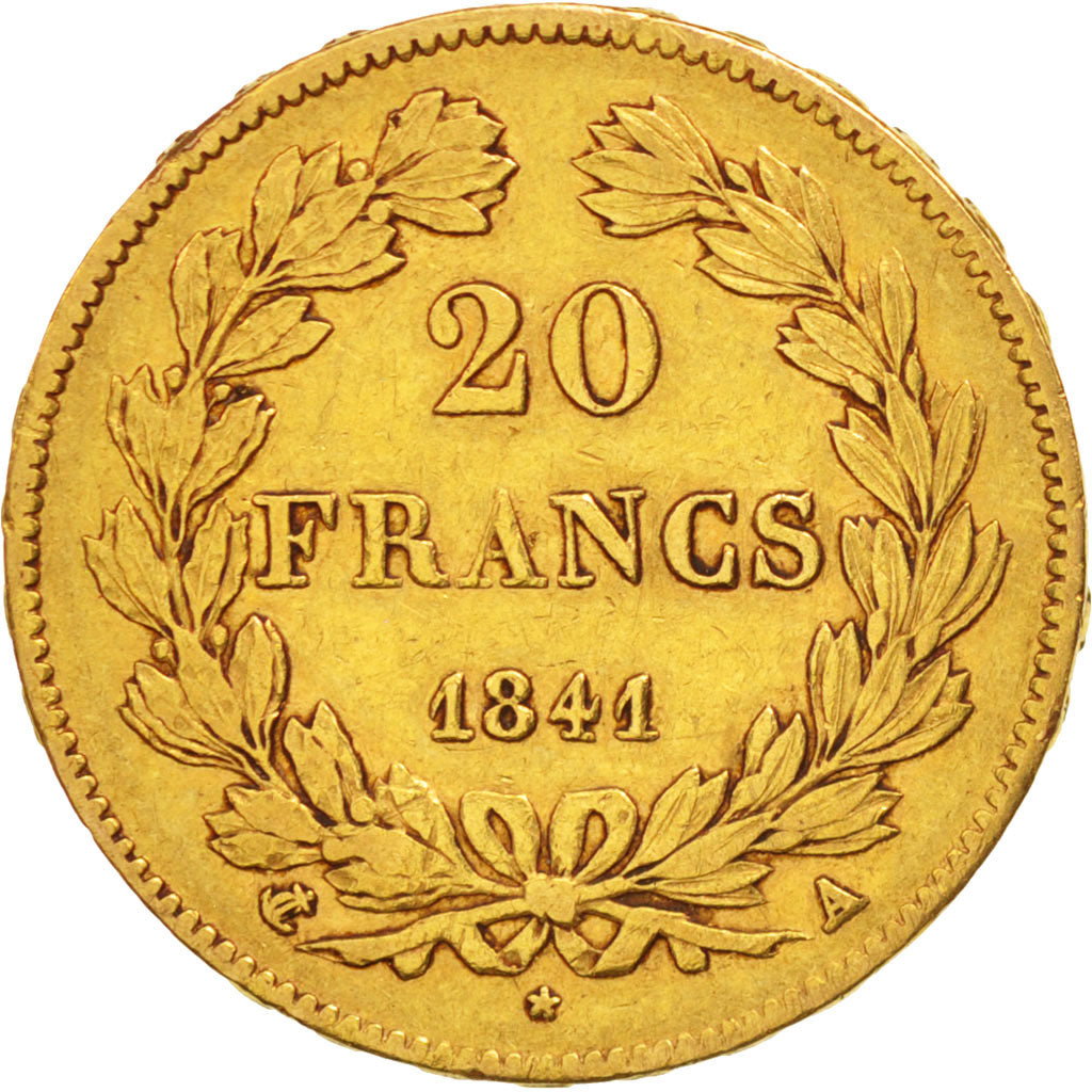 France, Louis-Philippe, 20 Francs, 1841, Paris, EF(40-45), Gold, KM:750.1