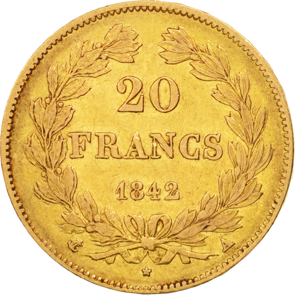 France, Louis-Philippe, 20 Francs, 1842, Paris, EF(40-45), Gold, KM:750.1