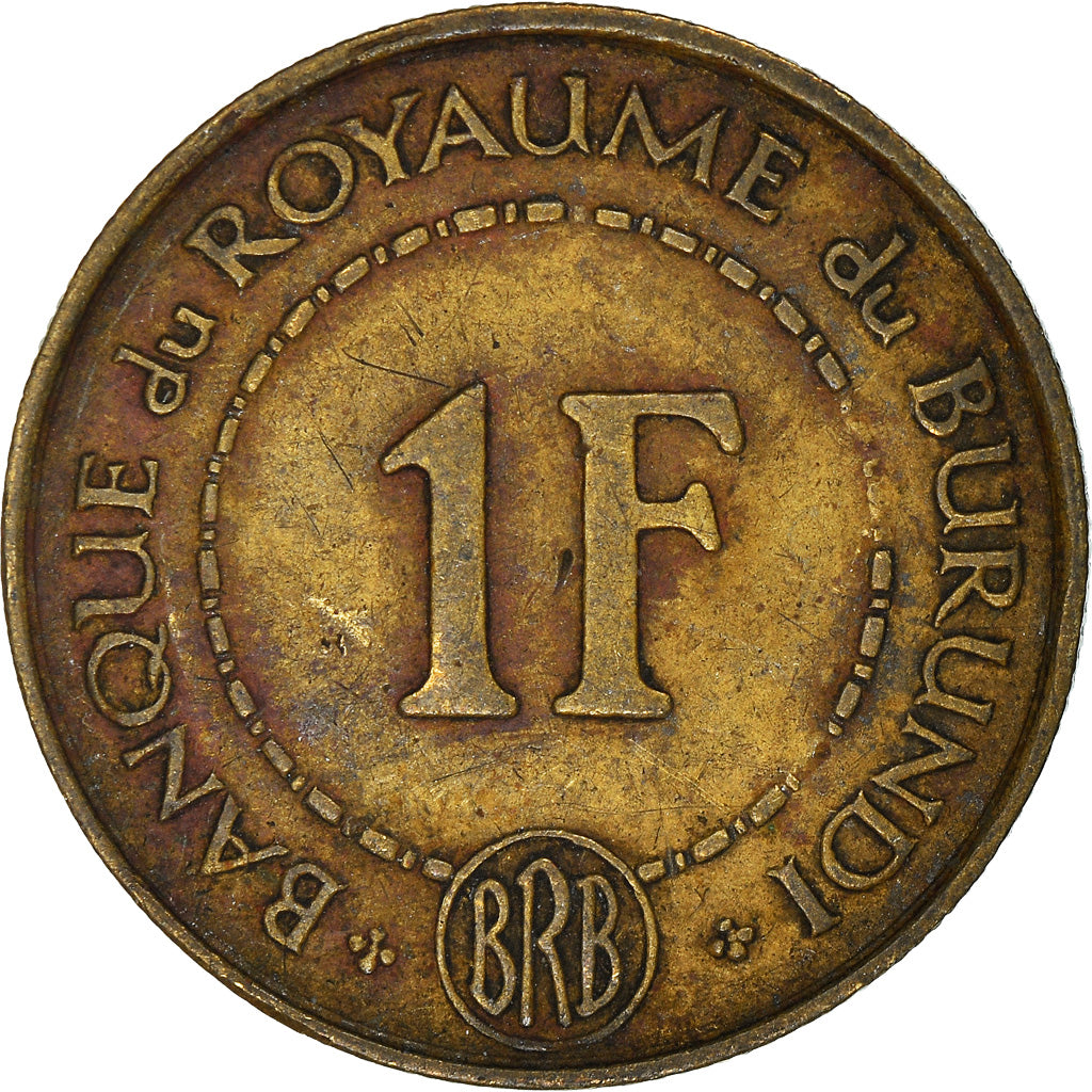 Moneda, Burundi, Franc, 1965, BC+, Latón, KM:6