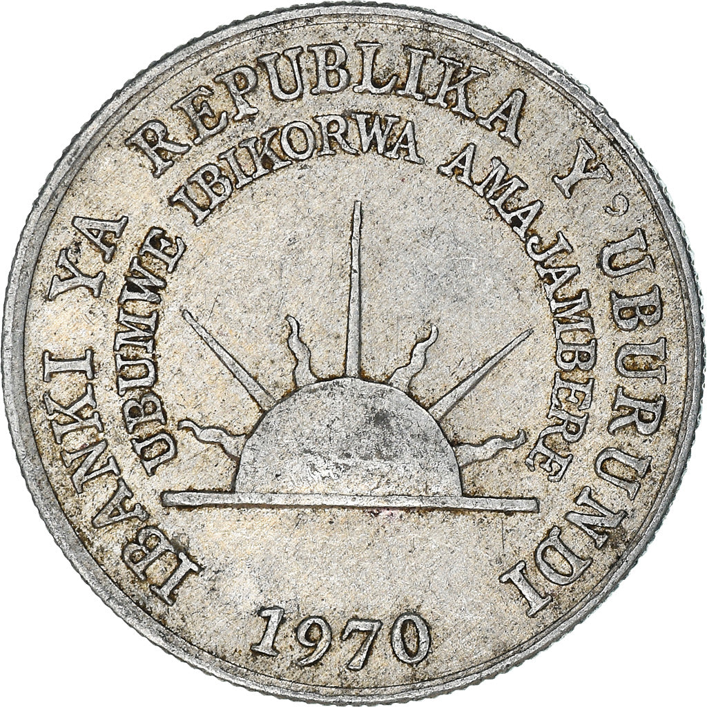 Coin, Burundi, Franc, 1970, EF(40-45), Aluminum, KM:18