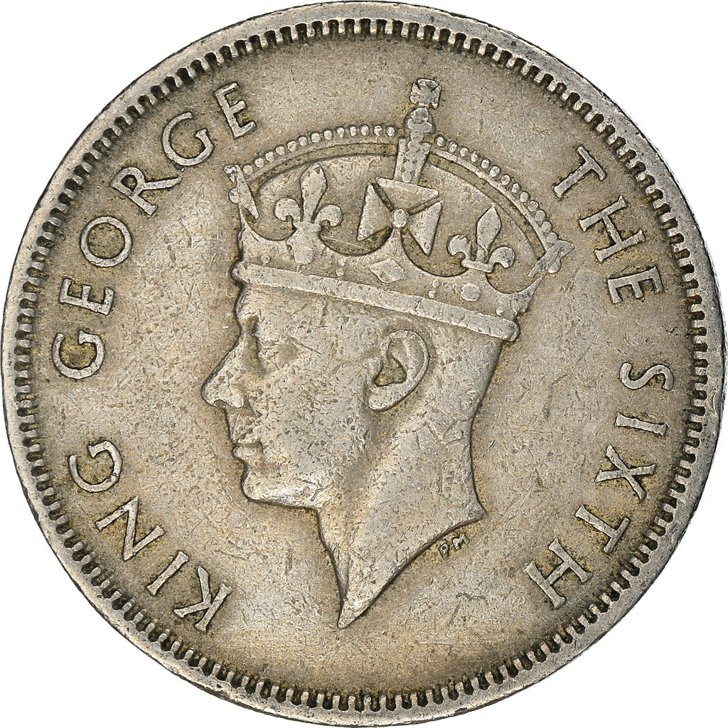 Moneda, Hong Kong, George VI, 50 Cents, 1951, MBC, Cobre - níquel, KM:27.1