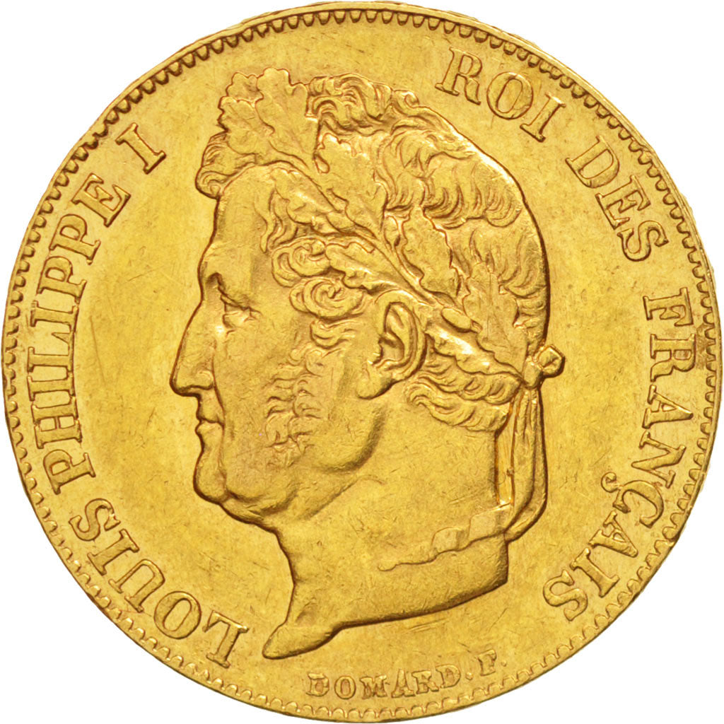 Francia, Louis-Philippe, 20 Francs, 1844, Paris, BB+, Oro, KM:750.1, Gadoury:...