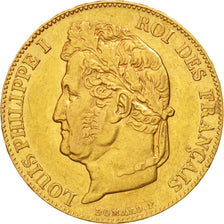 Frankreich, Louis-Philippe, 20 Francs, 1844, Paris, AU(50-53), Gold, KM:750.1