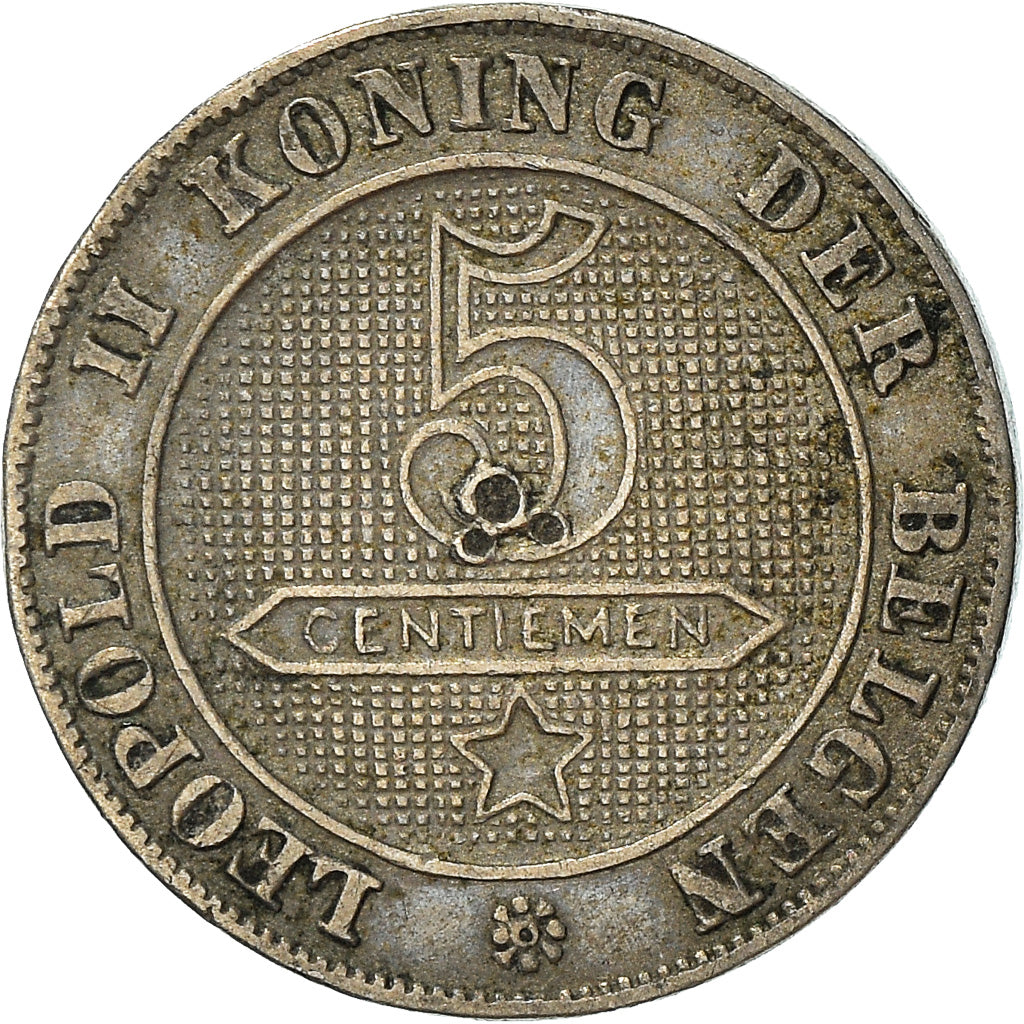 Coin, Belgium, Leopold II, 5 Centimes, 1898, VF(30-35), Copper-nickel, KM:41