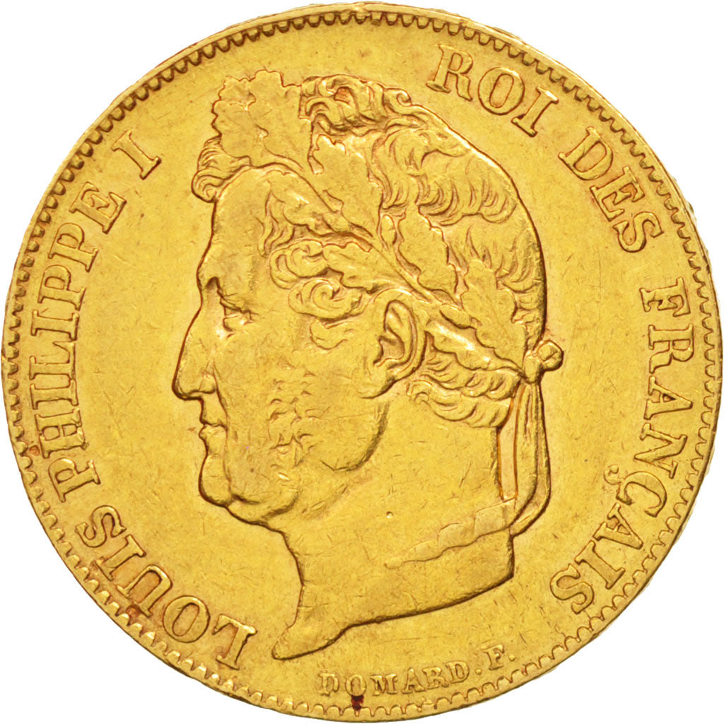 Moneta, Francia, Louis-Philippe, 20 Francs, 1844, Lille, BB+, Oro, KM:750.5
