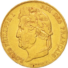 Moneta, Francia, Louis-Philippe, 20 Francs, 1844, Lille, BB+, Oro, KM:750.5