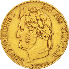 France, Louis-Philippe, 20 Francs, 1845, Lille, EF(40-45), Gold, KM:750.5