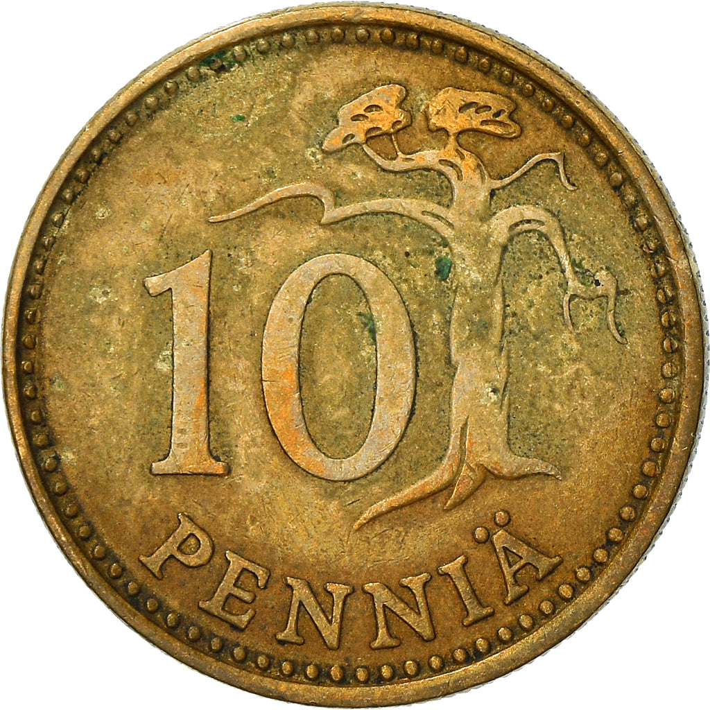 Coin, Finland, 10 Pennia, 1971, VF(30-35), Aluminum-Bronze, KM:46