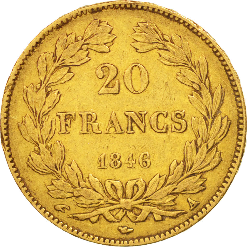 France, Louis-Philippe, 20 Francs, 1846, Paris, EF(40-45), Gold, KM:750.1