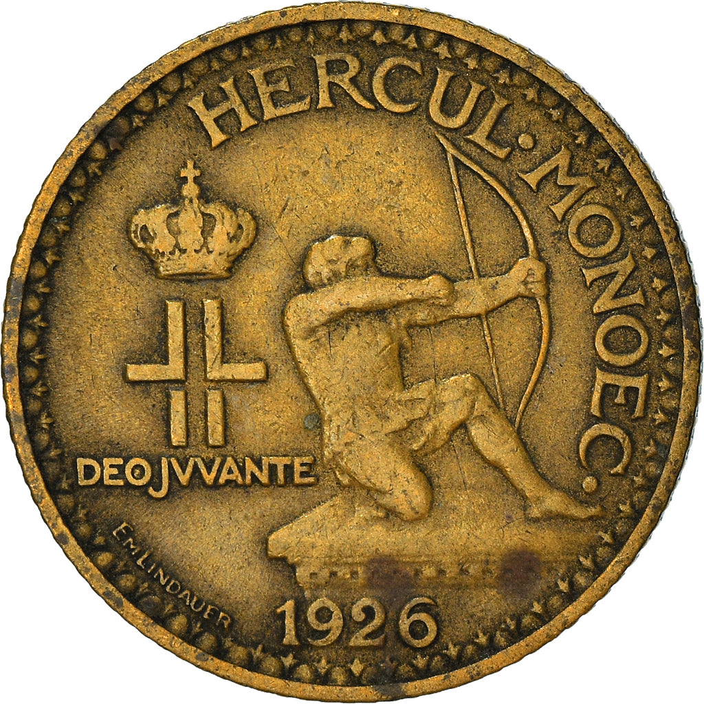 Coin, Monaco, Louis II, Franc, 1926, Poissy, VF(30-35), Aluminum-Bronze, KM:114
