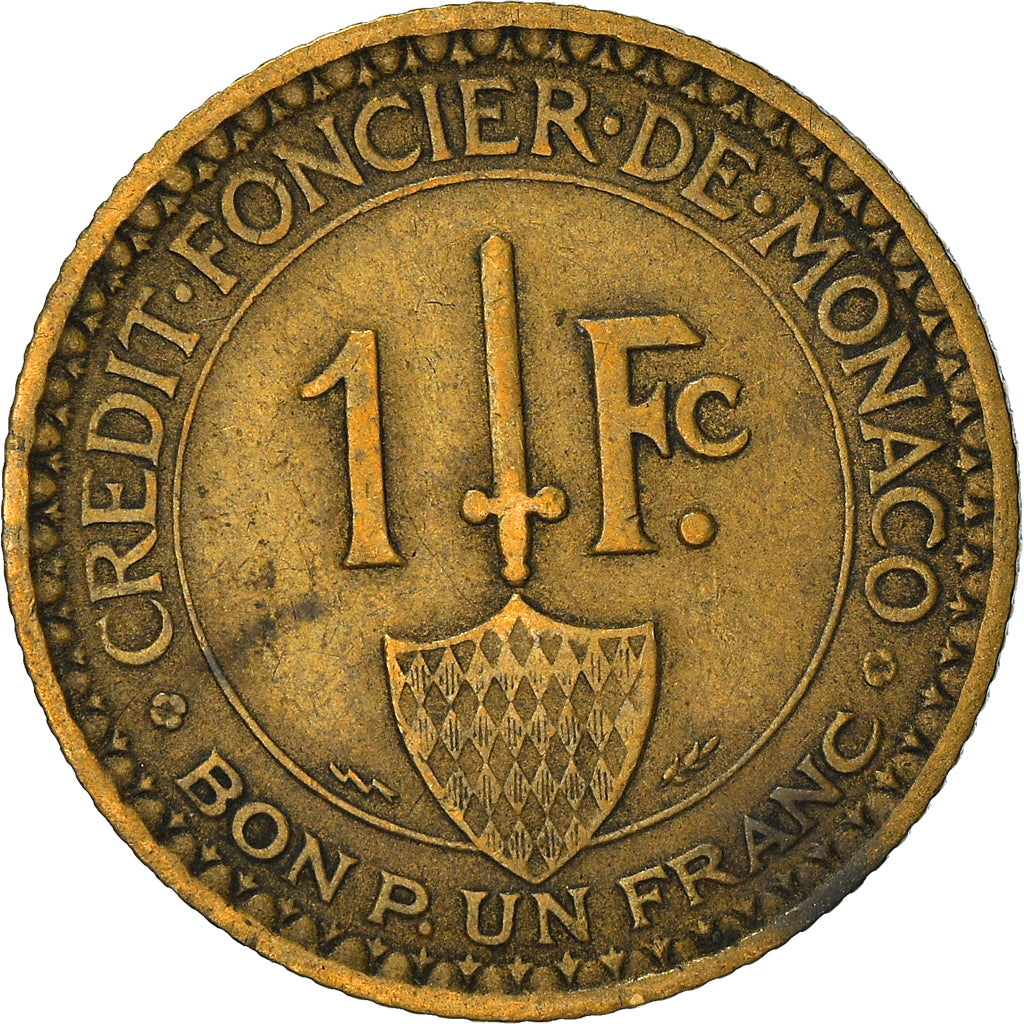 Coin, Monaco, Louis II, Franc, 1926, Poissy, VF(30-35), Aluminum-Bronze, KM:114