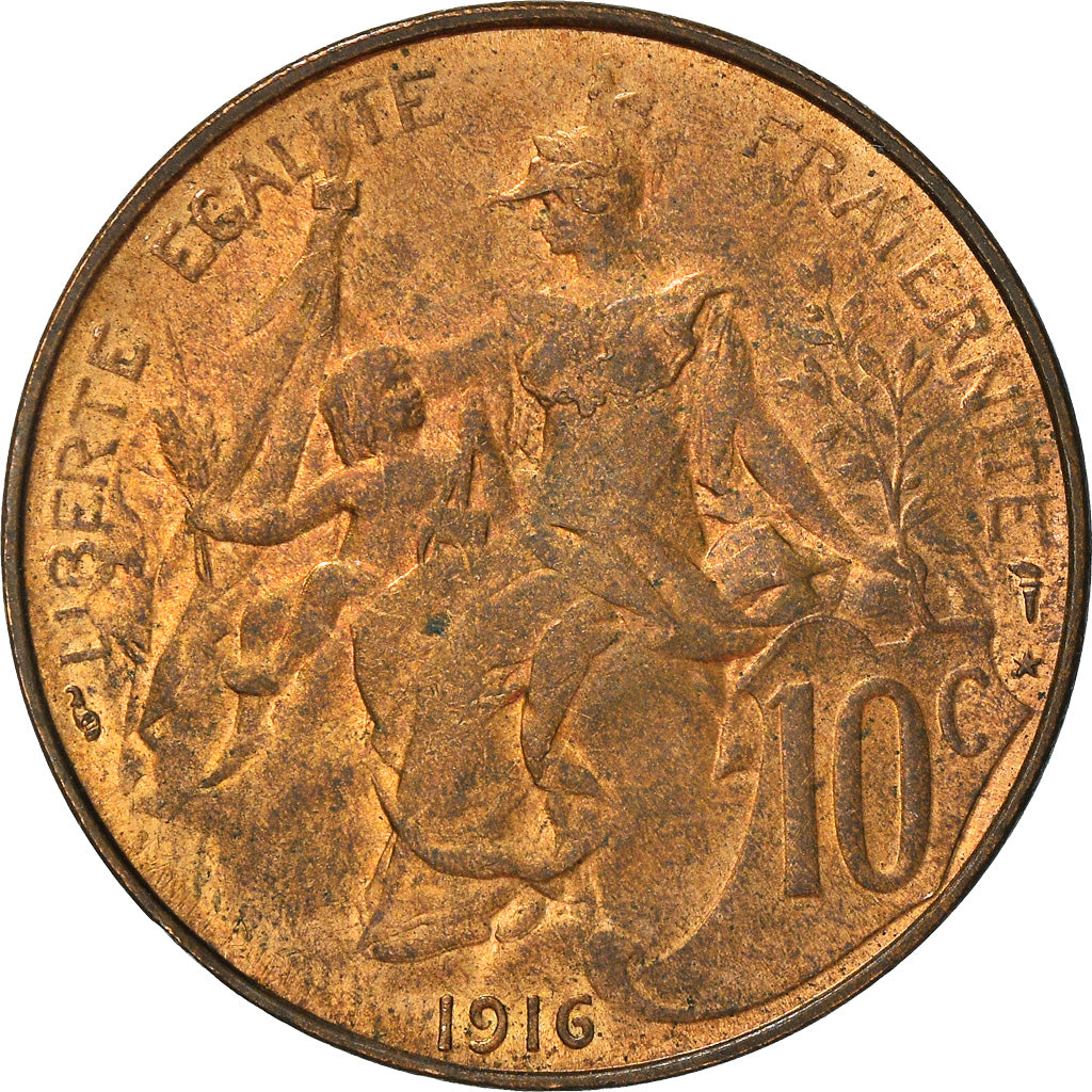 Coin, France, Dupuis, 10 Centimes, 1916, Paris, EF(40-45), Bronze, KM:843