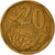 Moeda, África do Sul, 20 Cents, 1997, Pretoria, VF(30-35), Aço Cromado a