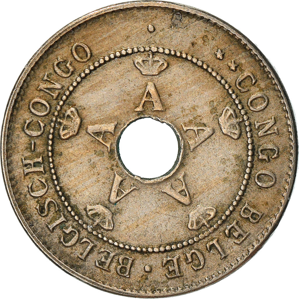 Coin, Belgian Congo, 10 Centimes, 1911, Heaton, VF(30-35), Copper-nickel, KM:18